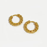 17mm Tiny Twisted Hoop Earrings Minimalist Dainty Huggie Brass Earrings