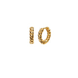 17mm Tiny Twisted Hoop Earrings Minimalist Dainty Huggie Brass Earrings