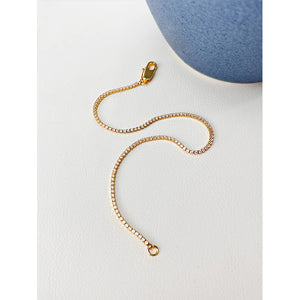 Dainty CZ Tennis Choker Necklace for Women Donna Collane