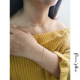 Dainty CZ Tennis Choker Necklace for Women Donna Collane