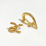 Twisted Rope Clip Earrings U Shape Ear Cuff