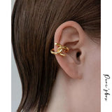 Twisted Rope Clip Earrings U Shape Ear Cuff