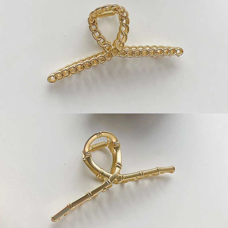 Matte Bamboo Twisted Hair Claw Chain Hair Jewelry
