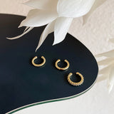 Micro Pave CZ Stone Clip Earrings for Women, Twisted Ear Cuff Set
