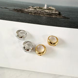 Geometric Textured Round Earrings for Women