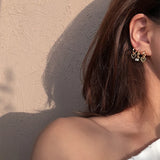 4Pcs/Set Love Heart Small Hoop Earrings Cherry Rhinestone Earrings