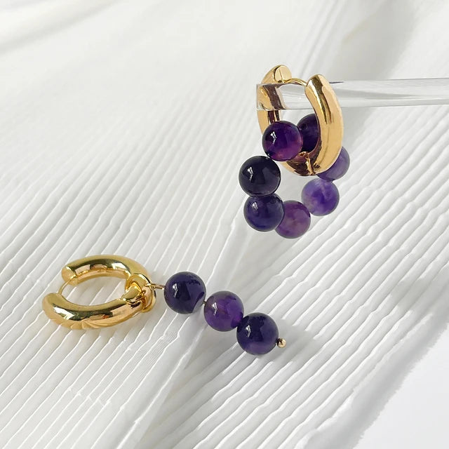 Natural Pearl Circle Dangle Earrings