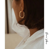 French O Shaped Hoop Earrings for Women