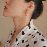 French O Shaped Hoop Earrings for Women
