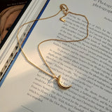 Peri'sBox Small Moon Pendant Necklaces 925 Sterling Silver