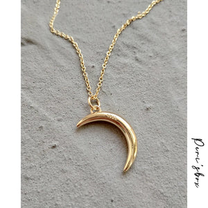 Peri'sBox Small Moon Pendant Necklaces 925 Sterling Silver