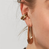 Chunky Solid Circle Ear Cuff Geometric Earrings