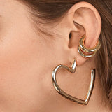 Chunky Solid Circle Ear Cuff Geometric Earrings
