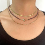 Multi Acrylic Bead Chain Choker Brass Toggle Clasp Necklace for Women