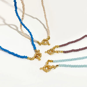 Multi Acrylic Bead Chain Choker Brass Toggle Clasp Necklace for Women