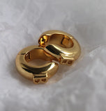 Wide Chunky B Hoop Earrings Statement Unusual Jewelry
