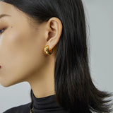 Wide Chunky B Hoop Earrings Statement Unusual Jewelry
