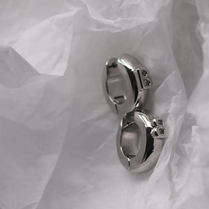 Wide Chunky B Hoop Earrings Statement Unusual Jewelry