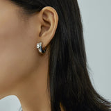 Wide Chunky B Hoop Earrings Statement Unusual Jewelry