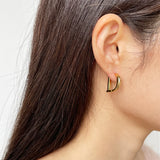Minimalist Letter D Shape Hoop Earring for Women Temperament Huggie Earrings