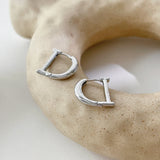 Minimalist Letter D Shape Hoop Earring for Women Temperament Huggie Earrings