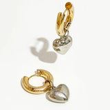 Copper Love Heart Hoop Earrings Wedding