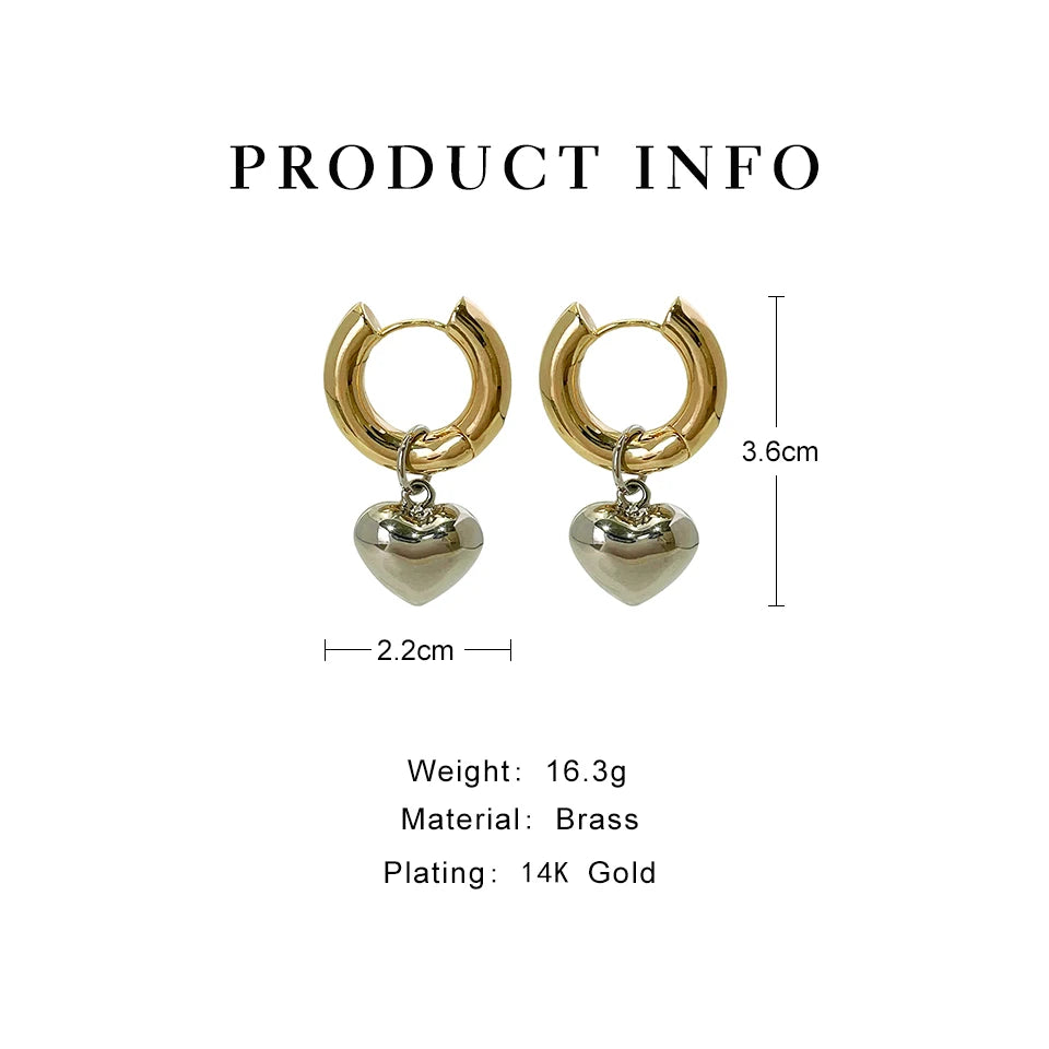 Copper Love Heart Hoop Earrings Wedding