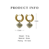 Copper Love Heart Hoop Earrings Wedding