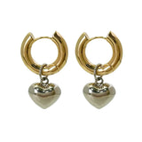 Copper Love Heart Hoop Earrings Wedding