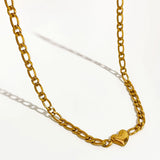 Titanium Steel Heart Charm Necklace Chain Choker for Women
