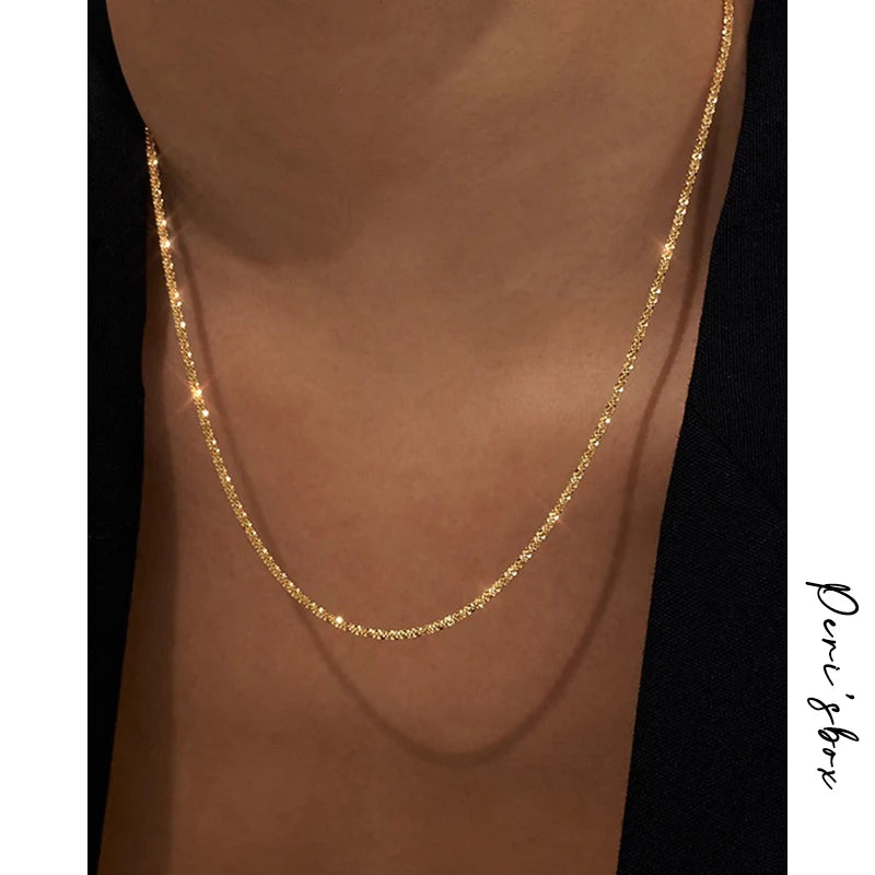 Gold/Silver Flat Chain Necklaces Minimalist Chokers