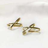 Gold/Silver X Shape Clip Earring for Women