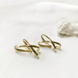 Gold/Silver X Shape Clip Earring for Women