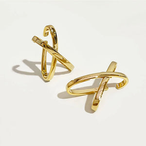 Gold/Silver X Shape Clip Earring for Women