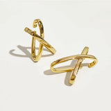 Gold/Silver X Shape Clip Earring for Women