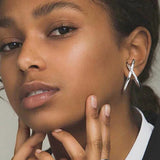Gold/Silver X Shape Clip Earring for Women
