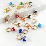 Candy Glaze Mushroom Hoop Earrings for Girls