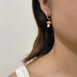 Candy Glaze Mushroom Hoop Earrings for Girls