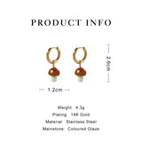 Candy Glaze Mushroom Hoop Earrings for Girls