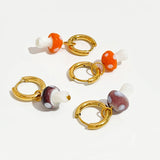 Candy Glaze Mushroom Hoop Earrings for Girls