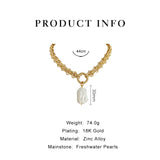Baroque Pearl Pendant Chunky Chain Necklace Vintage Baroque Pearls