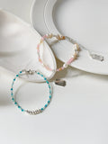 Peri'sBox Freshwater Pearl Beaded Bracelet Aqua Beads