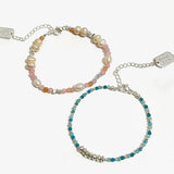 Peri'sBox Freshwater Pearl Beaded Bracelet Aqua Beads