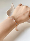 Peri'sBox Freshwater Pearl Beaded Bracelet Aqua Beads