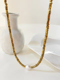 Gold-Plate Hematite Bead Necklace with Simulate Pearl Modern Jewelry