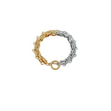 Peri'sBox Punk Chunky Wide Chains Bracelet Toggle Clasp Statement Jewelry