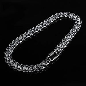 Silver Carabiner Chunky Chain Necklace Men Hip Hop Transparent Acrylic Chains