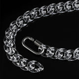 Silver Carabiner Chunky Chain Necklace Men Hip Hop Transparent Acrylic Chains
