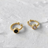 Enamel Earrings CZ Stone Twisted Ear Cuff