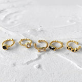 Enamel Earrings CZ Stone Twisted Ear Cuff